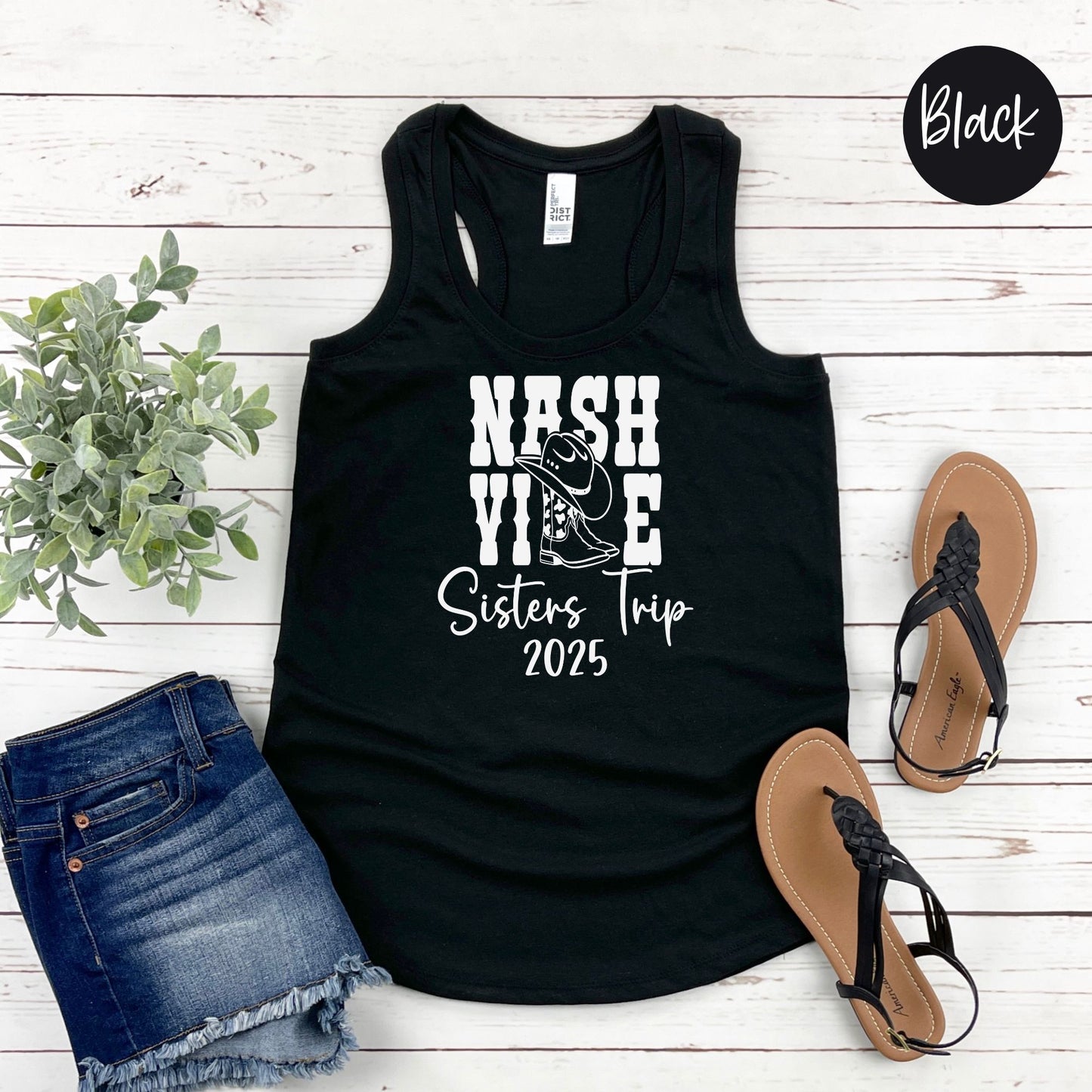 Nashville Boots Sisters Trip 2025 Racerback Tank Top