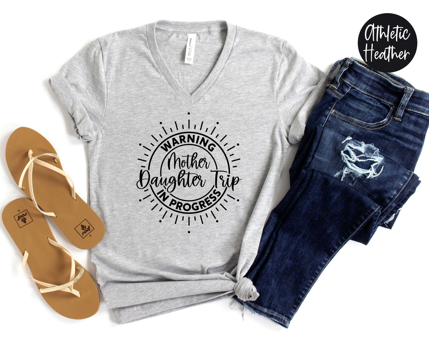 Warning Mother Daughter Trip in Progress V-Neck Shirt
