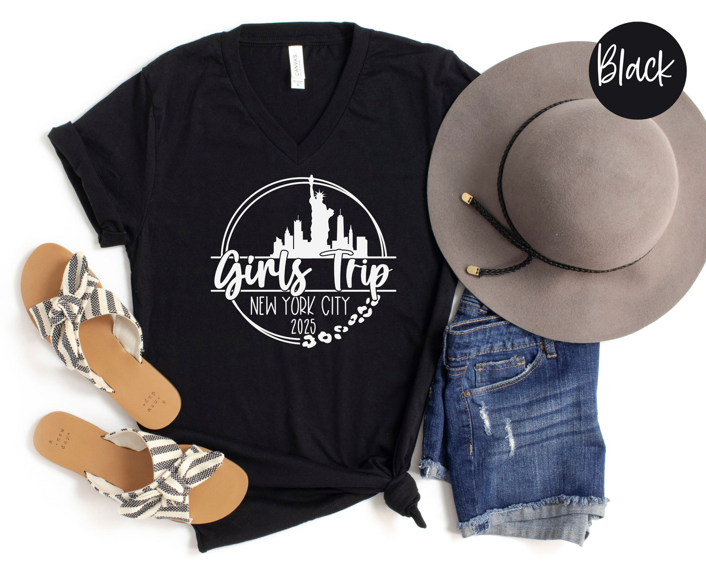 New York City Girls Trip 2025 V-Neck Shirt
