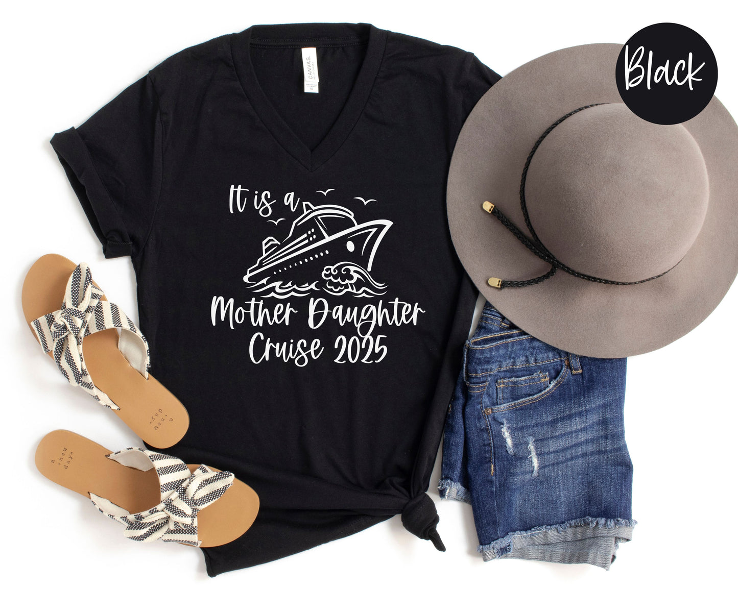It is a Mother Daughter Cruise 2025 V-Neck Shirt