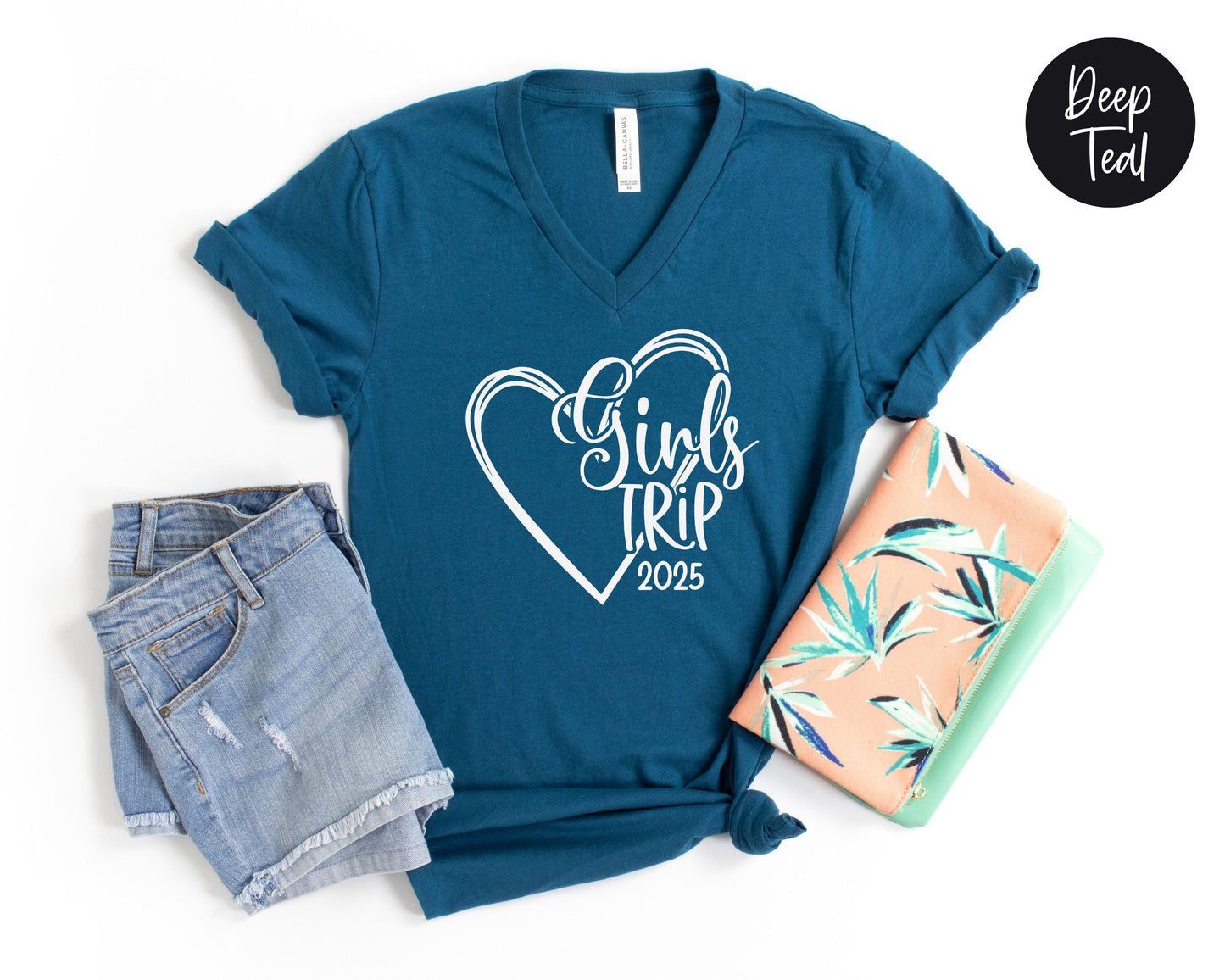 Girls Trip 2025 Heart V-Neck Shirt