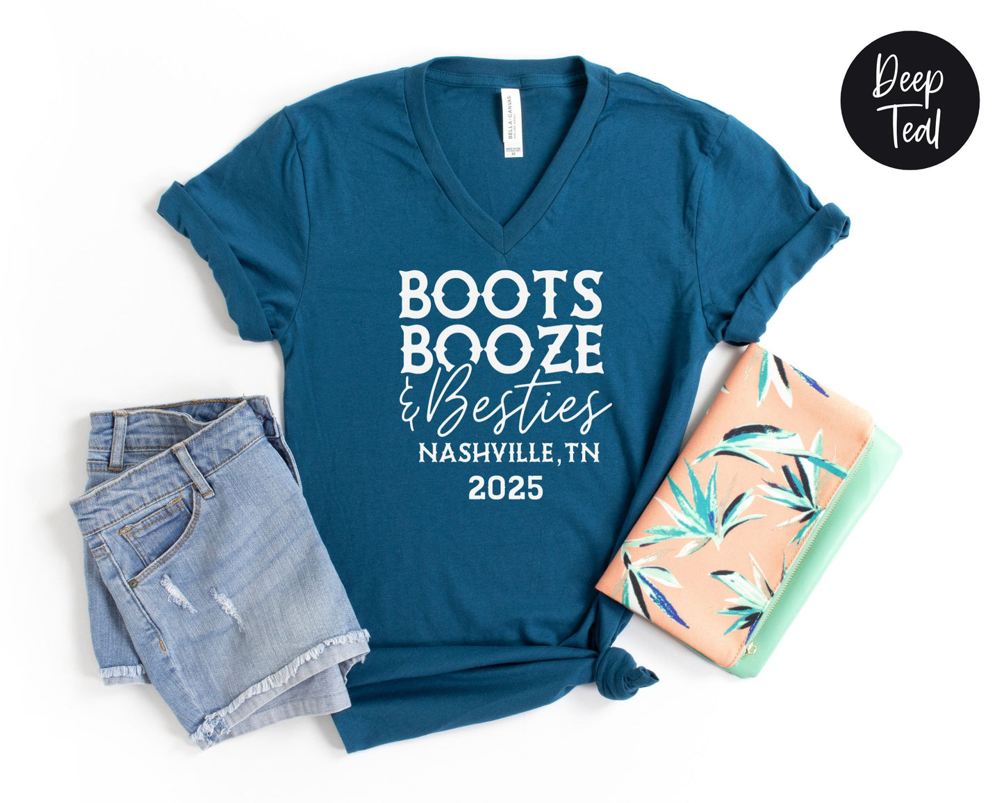 Boots Booze & Besties Nashville Trip 2025 V-Neck Shirt