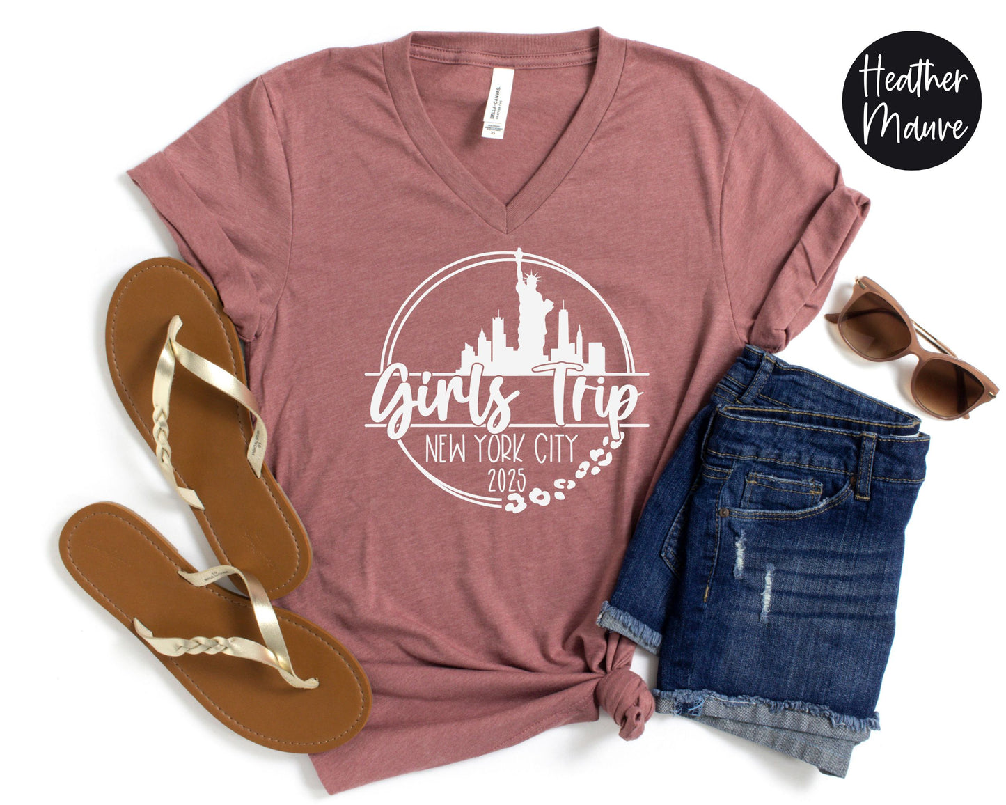 New York City Girls Trip 2025 V-Neck Shirt