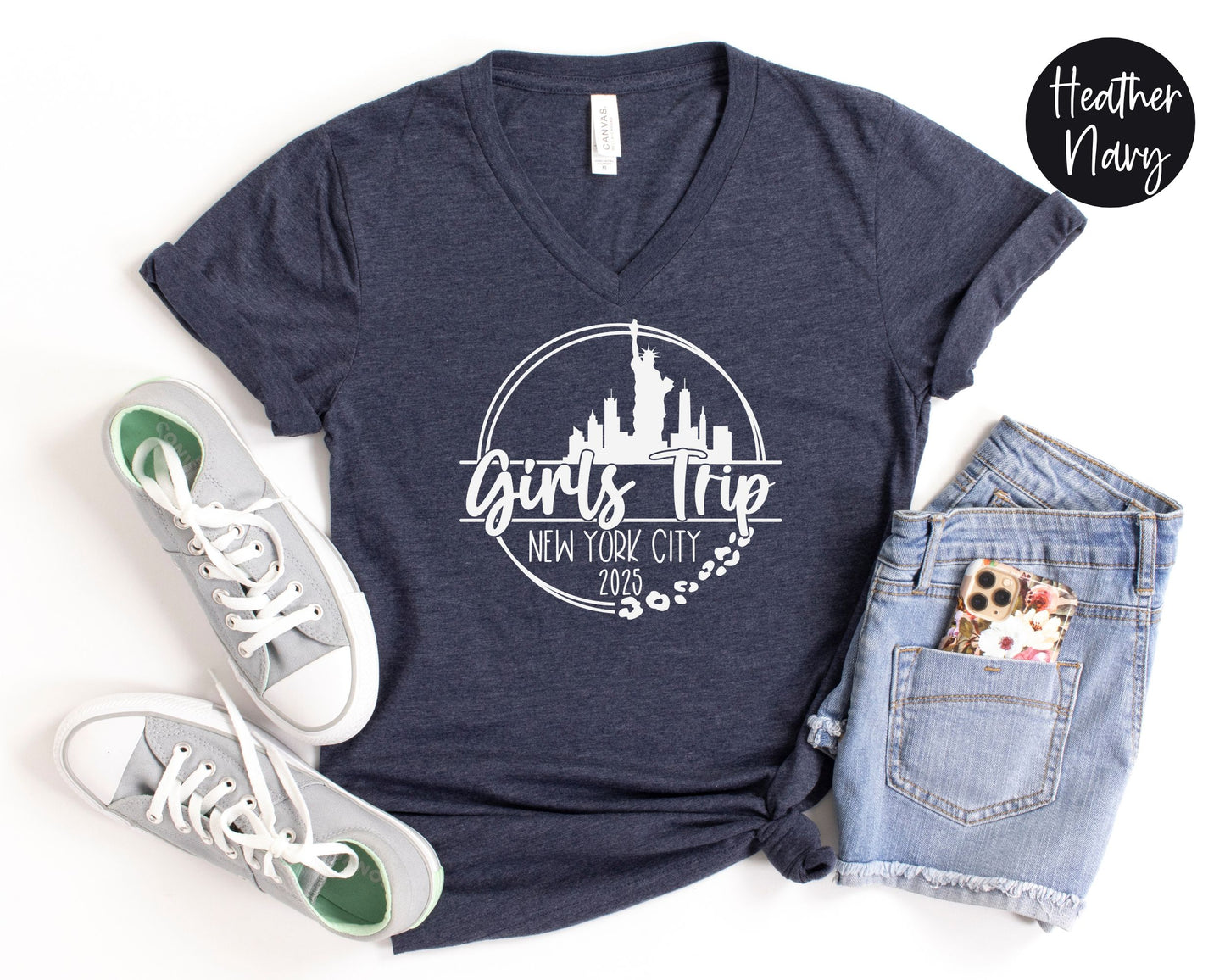New York City Girls Trip 2025 V-Neck Shirt