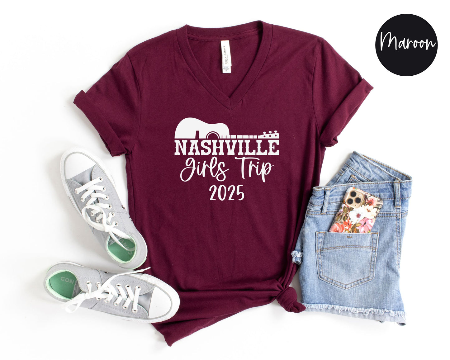 Nashville Girls Trip 2025 V-Neck Shirt