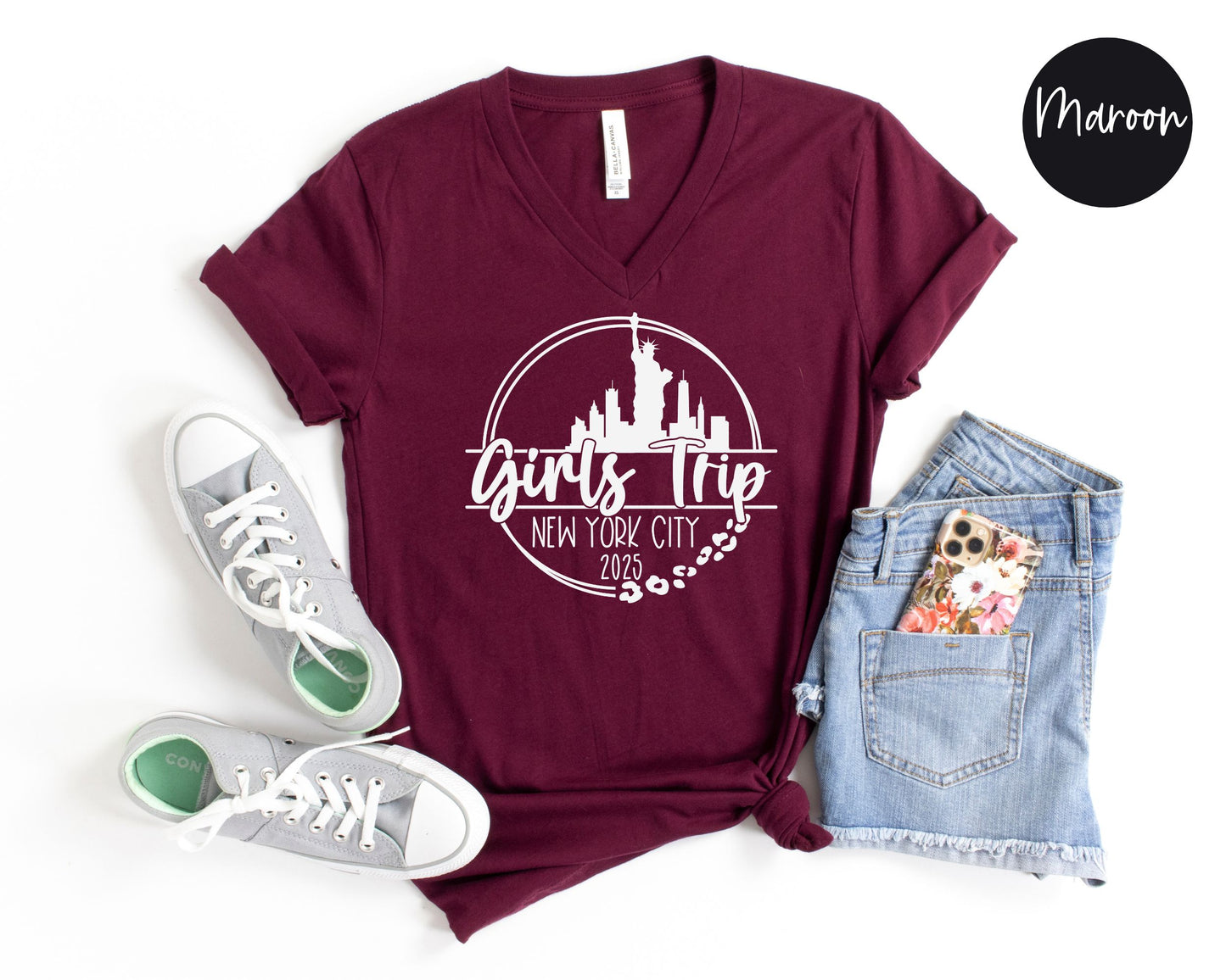 New York City Girls Trip 2025 V-Neck Shirt
