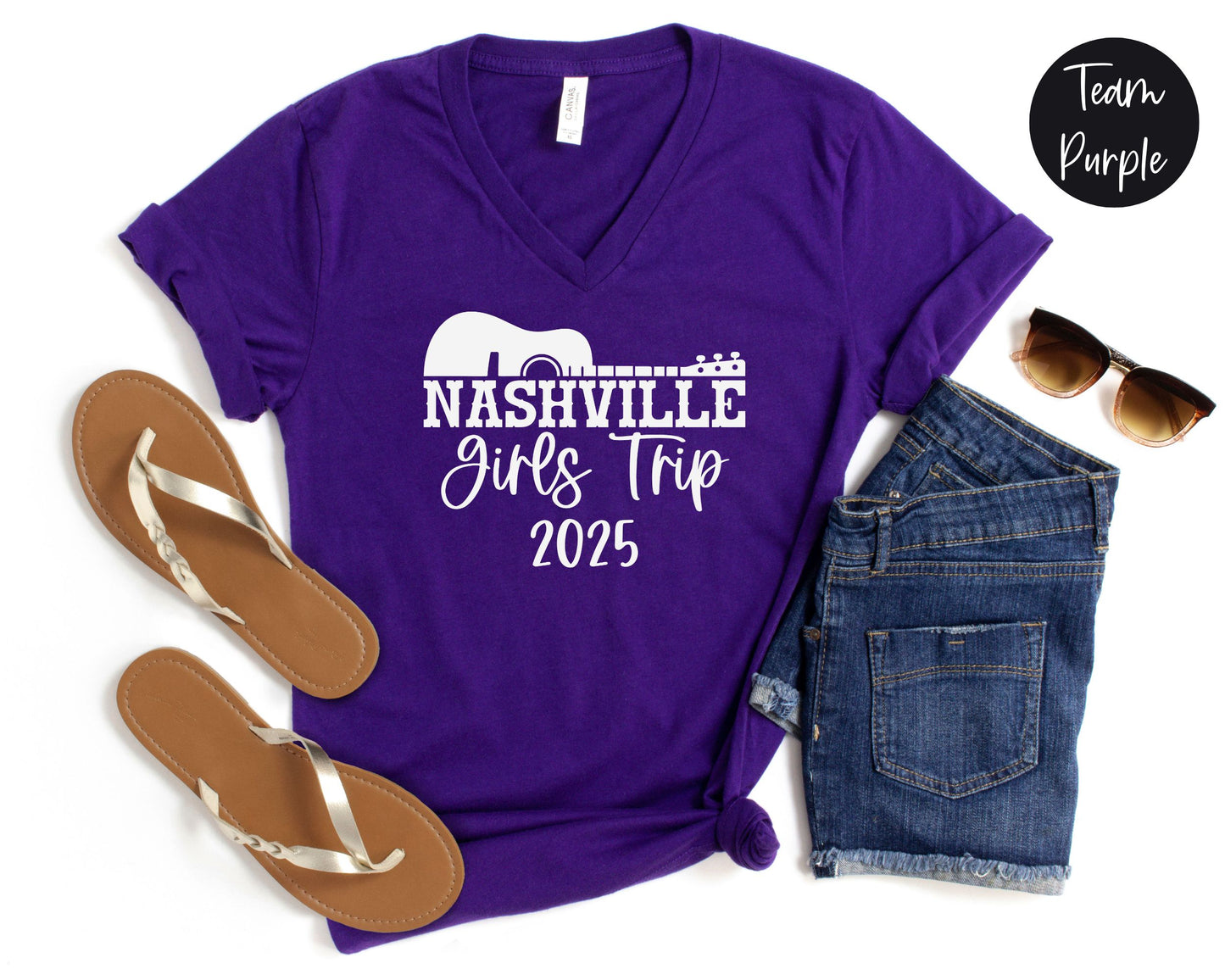 Nashville Girls Trip 2025 V-Neck Shirt