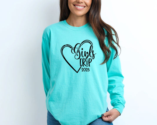Girls Trip 2025 Heart Long Sleeve Shirt
