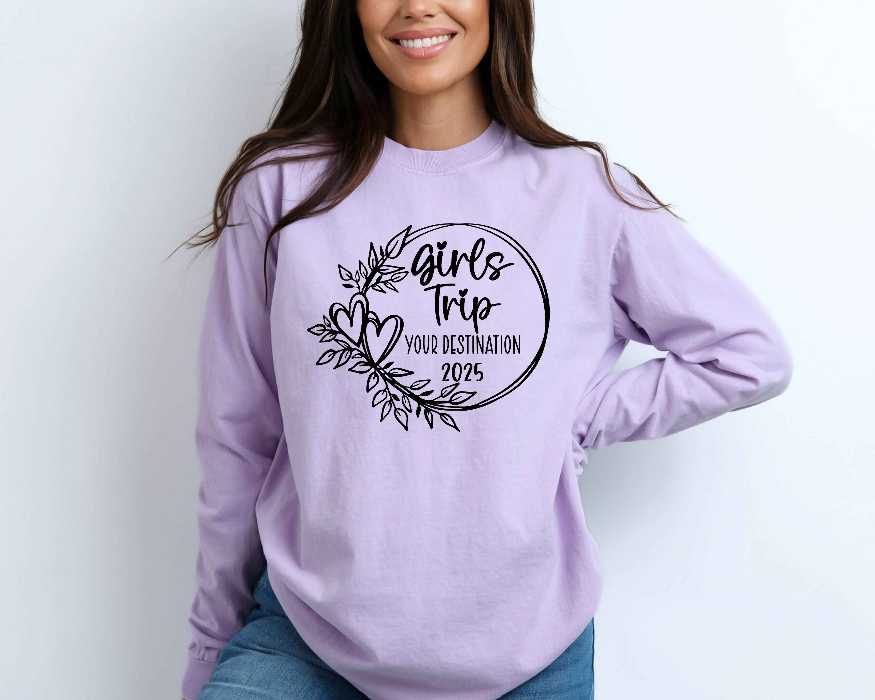 Girls Trip Destination 2025 Long Sleeve Shirt – HMB Designs Shop