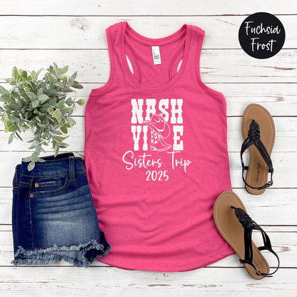 Nashville Boots Sisters Trip 2025 Racerback Tank Top