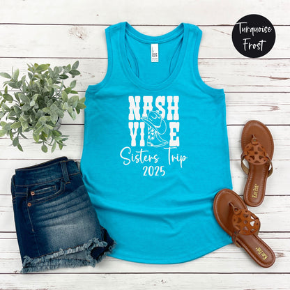Nashville Boots Sisters Trip 2025 Racerback Tank Top