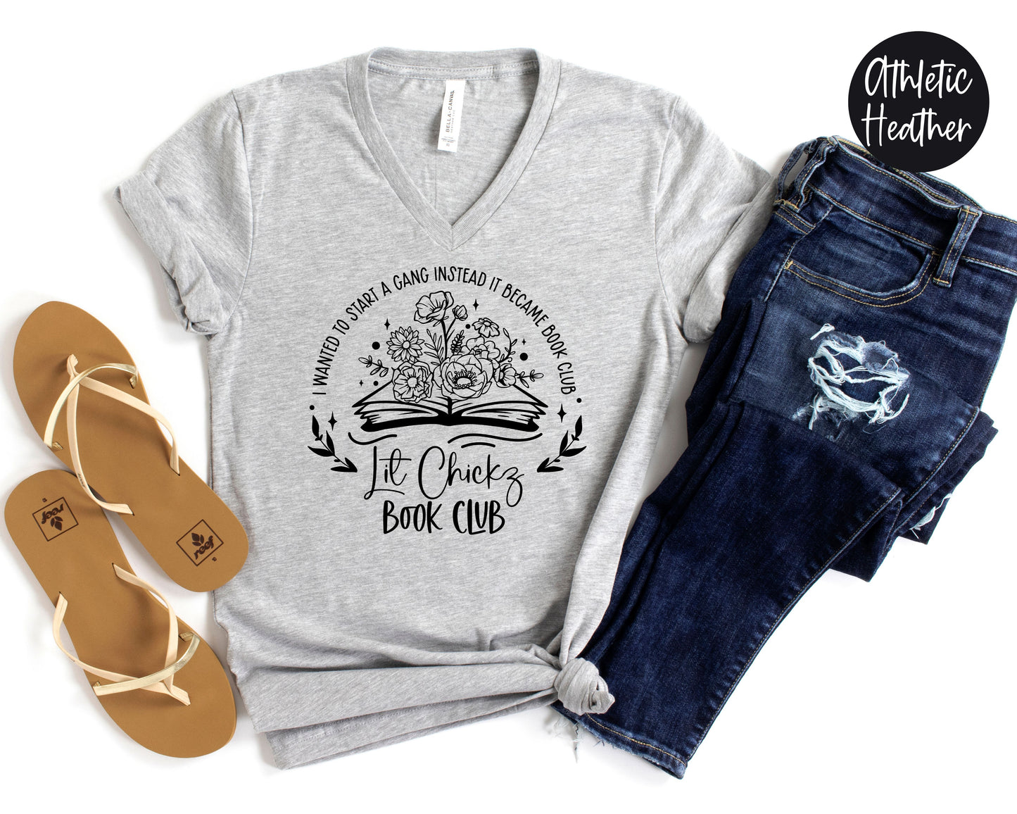 Lit Chickz Book Club Became a Book Club V-Neck Shirt