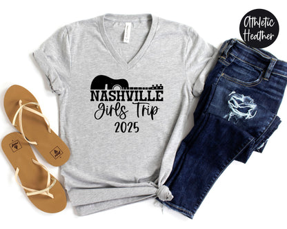 Nashville Girls Trip 2025 V-Neck Shirt