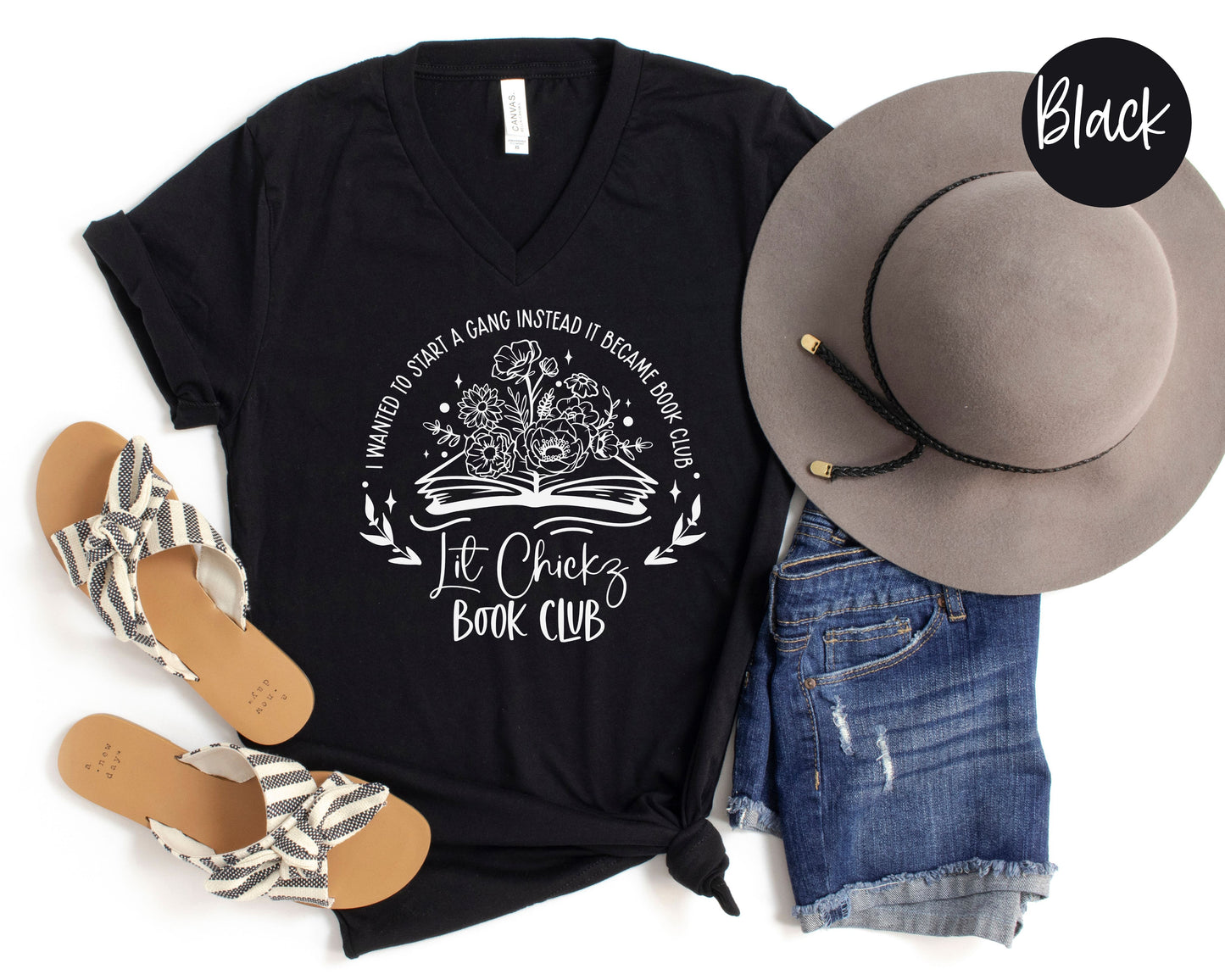 Lit Chickz Book Club Became a Book Club V-Neck Shirt