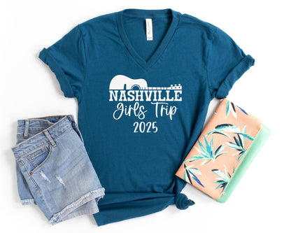 Nashville Girls Trip 2025 V-Neck Shirt