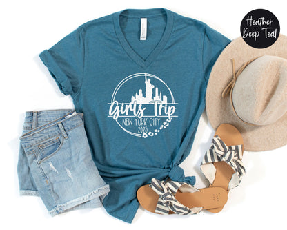 New York City Girls Trip 2025 V-Neck Shirt