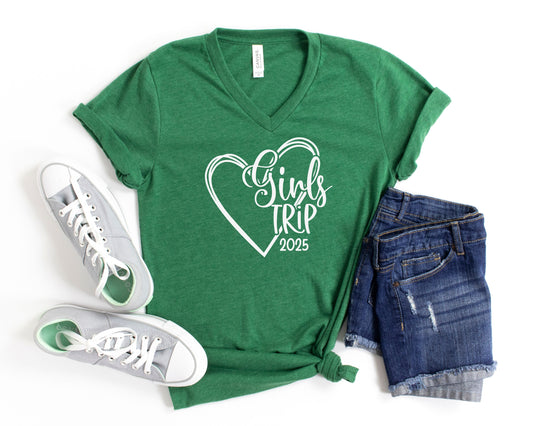 Girls Trip 2025 Heart Unisex V-Neck Shirt