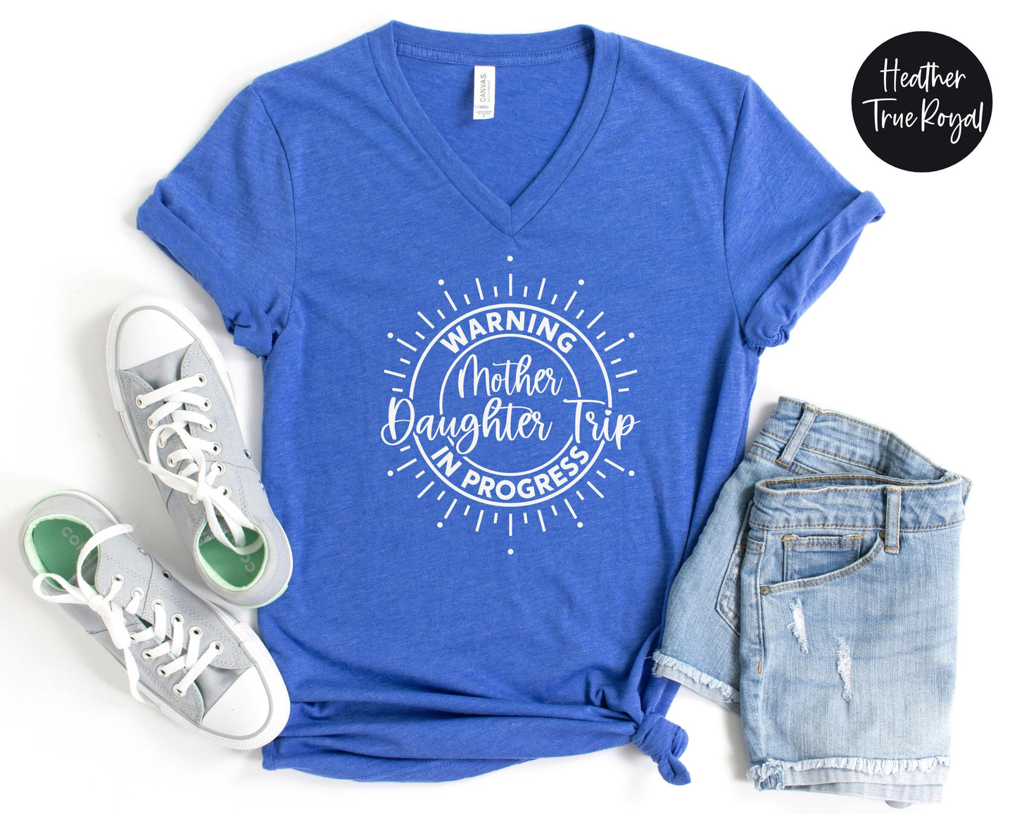 Warning Mother Daughter Trip in Progress V-Neck Shirt