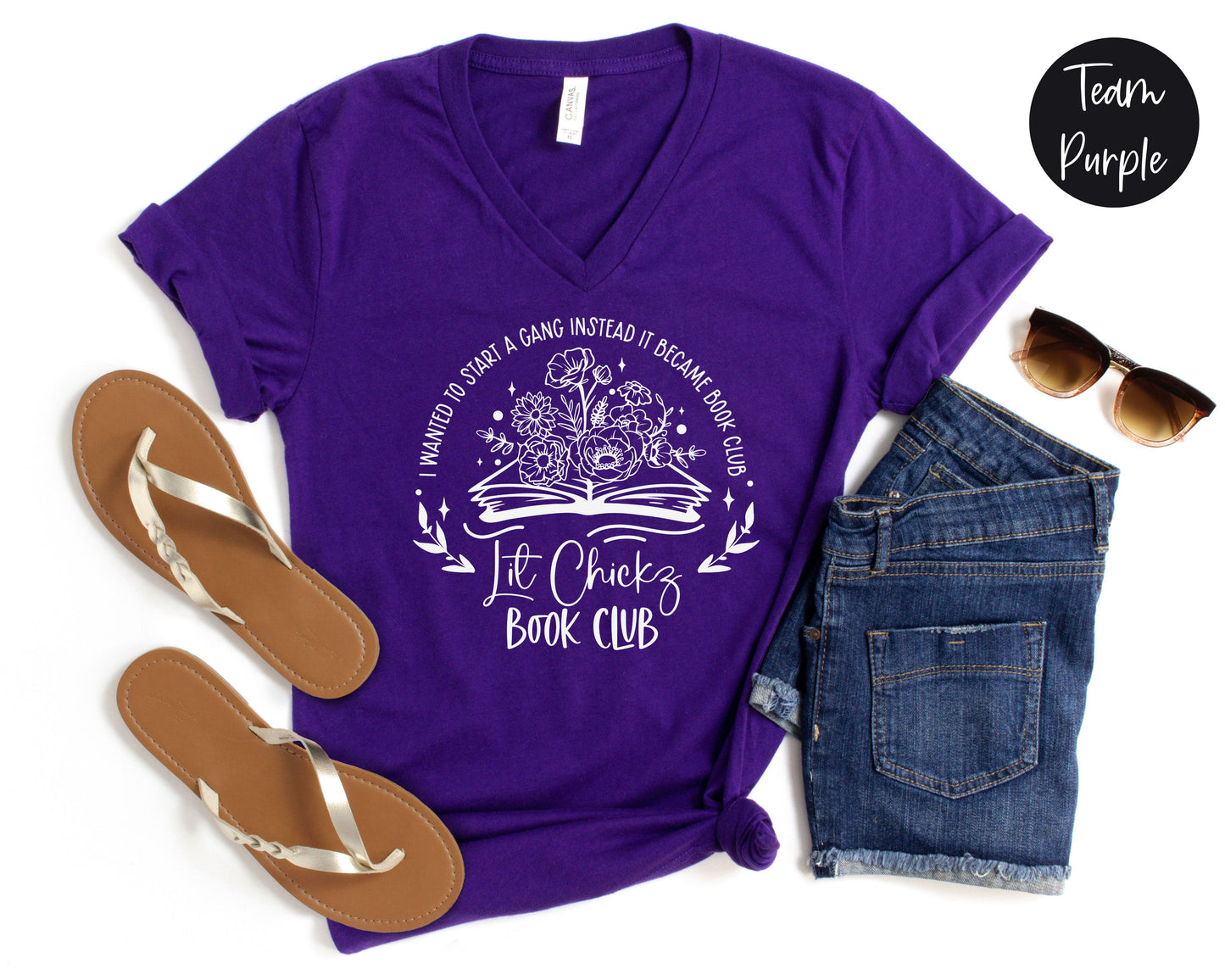 Lit Chickz Book Club Became a Book Club V-Neck Shirt