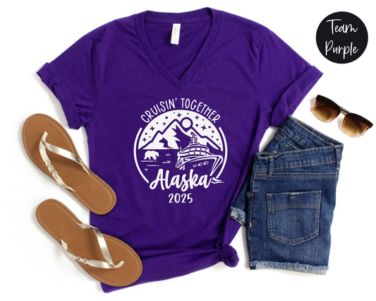 Cruisin' Together Alaska 2025 Women's V-Neck Shirt