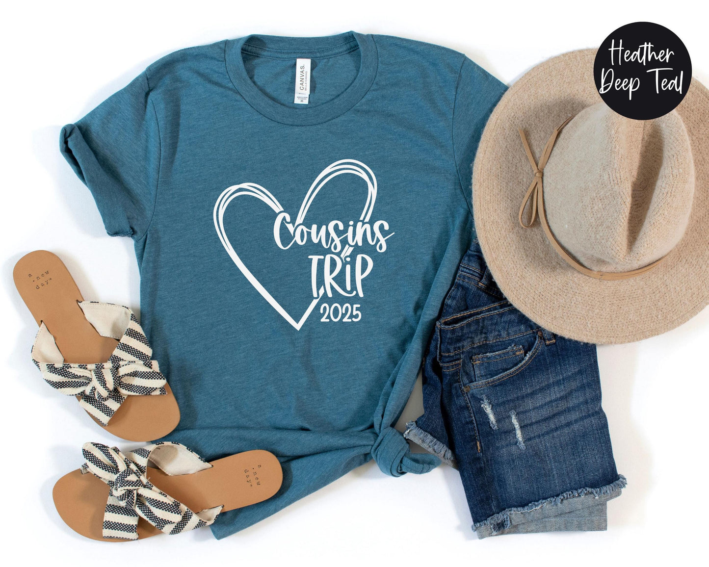 Cousins Trip 2025 Heart Shirt, Family Reunion Weekend Trip, Travel Vacation Tee, Matching Cousin t-shirts