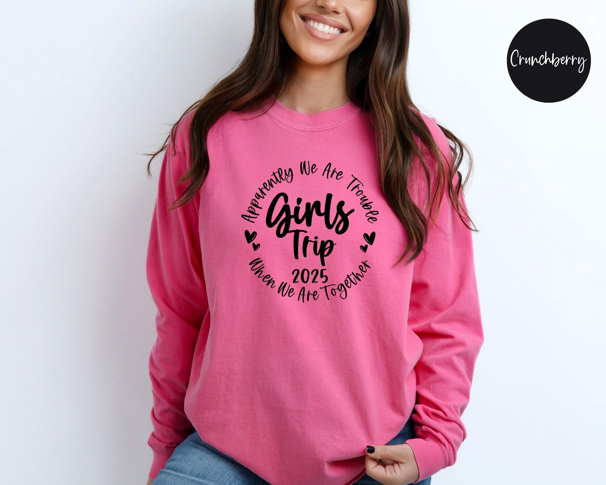 Apparently We Are Trouble When We Are Together Girls Trip 2025 Long Sleeve Shirt, Travel Vacation Tee, Matching Girls Trip t-shirts