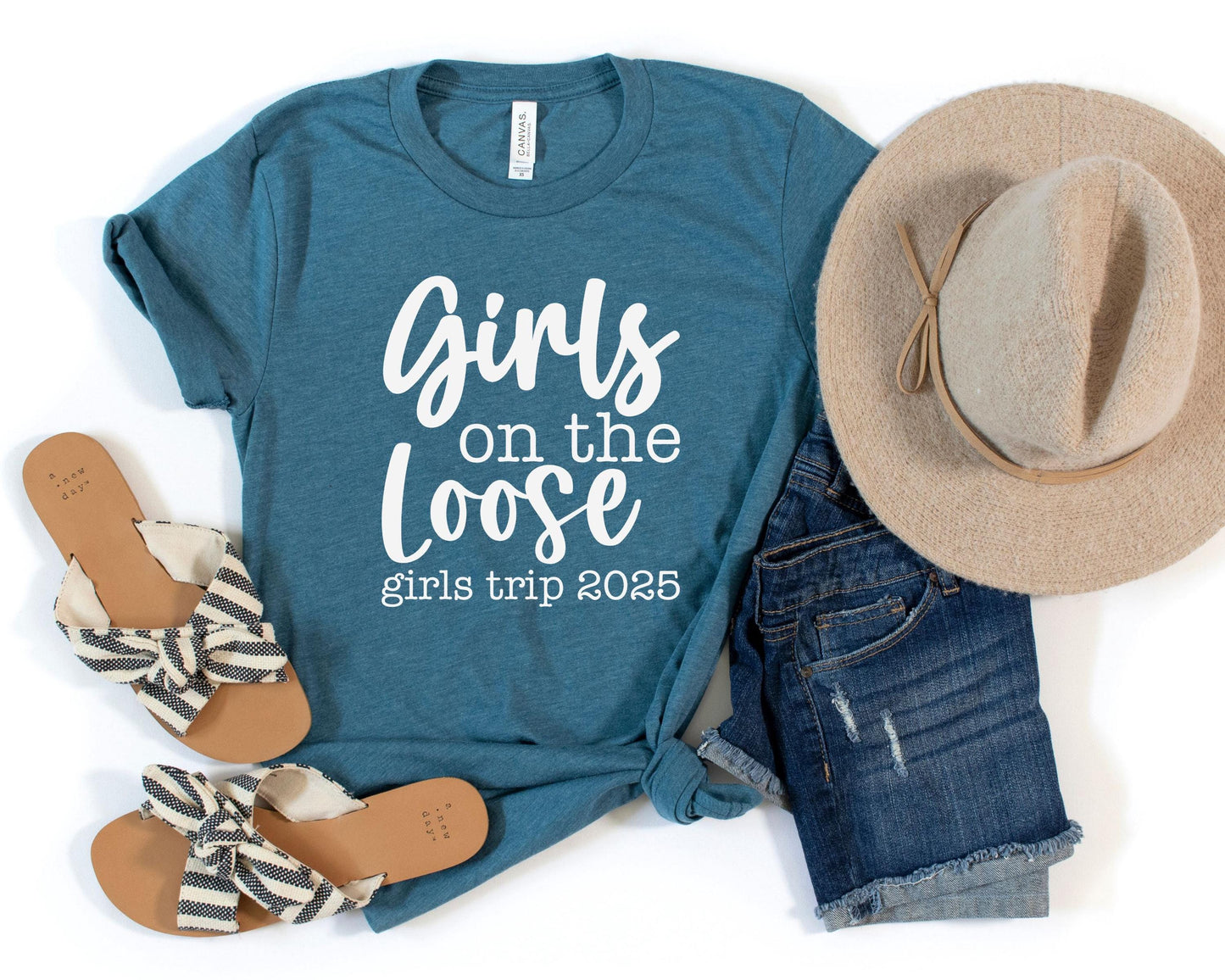 Girls On the Loose Girls Trip 2025 Shirt, Crazy Girls Weekend, Travel Vacation Tee, Matching t-shirts