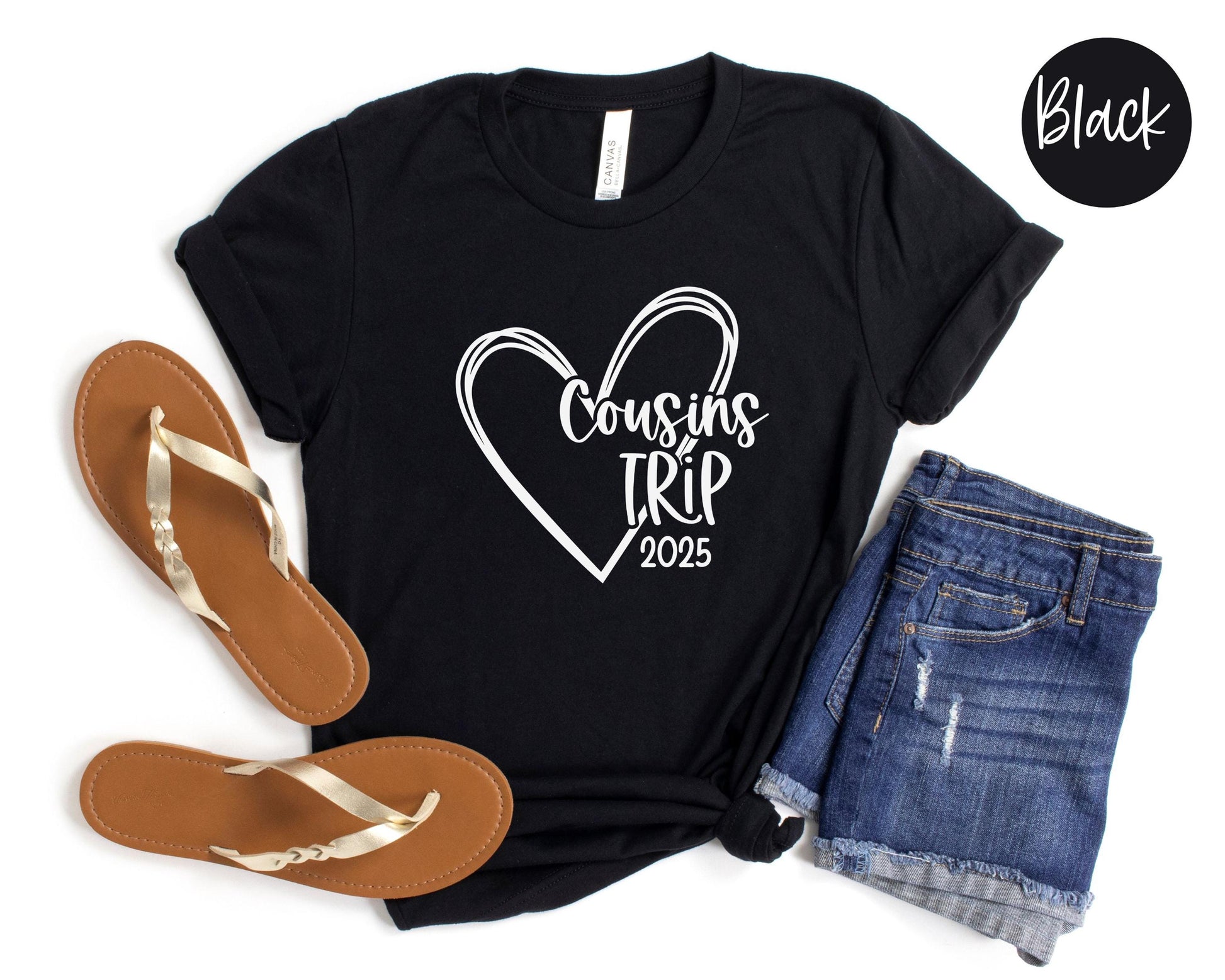 Cousins Trip 2025 Heart Shirt, Family Reunion Weekend Trip, Travel Vacation Tee, Matching Cousin t-shirts