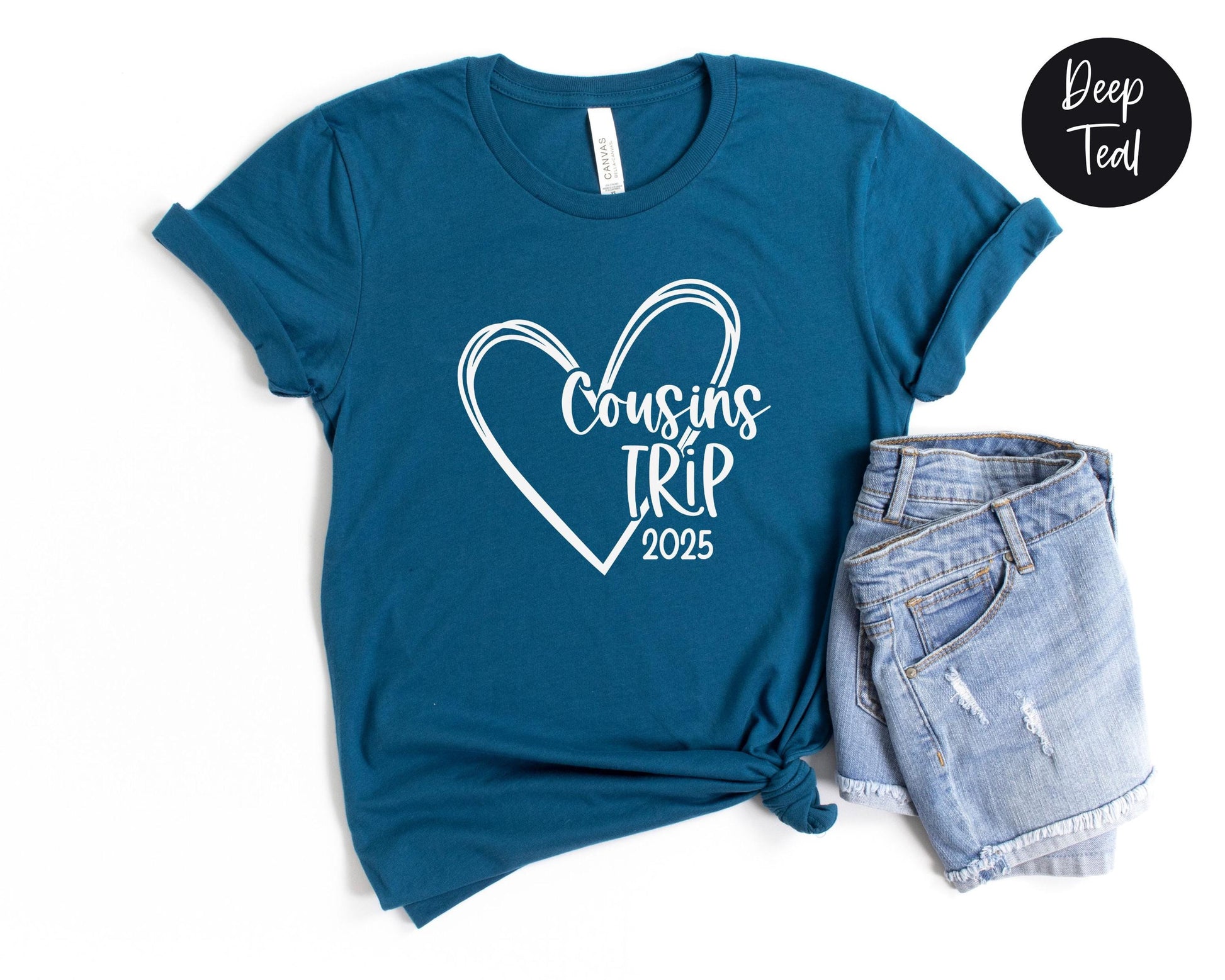 Cousins Trip 2025 Heart Shirt, Family Reunion Weekend Trip, Travel Vacation Tee, Matching Cousin t-shirts