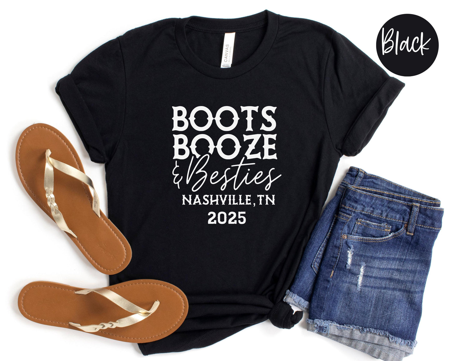 Boots Booze & Besties Nashville Girls Trip 2024 Shirt