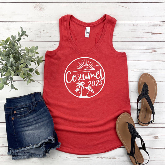 Cozumel 2025 Racerback Tank Top, Girls Trip Shirt, Family Trip Tanks, Cancun Mexico Vacation, Travel Vacation Tee, Matching Trip shirts