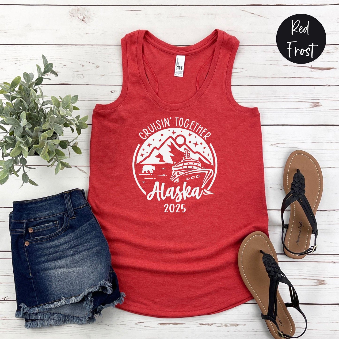 Cruisin' Together Alaska 2025 Racerback Tank Top, Sisters Trip, Girls Trip Shirt, Family Vacation Trip Tee, Matching tanks, Cruise Shirts