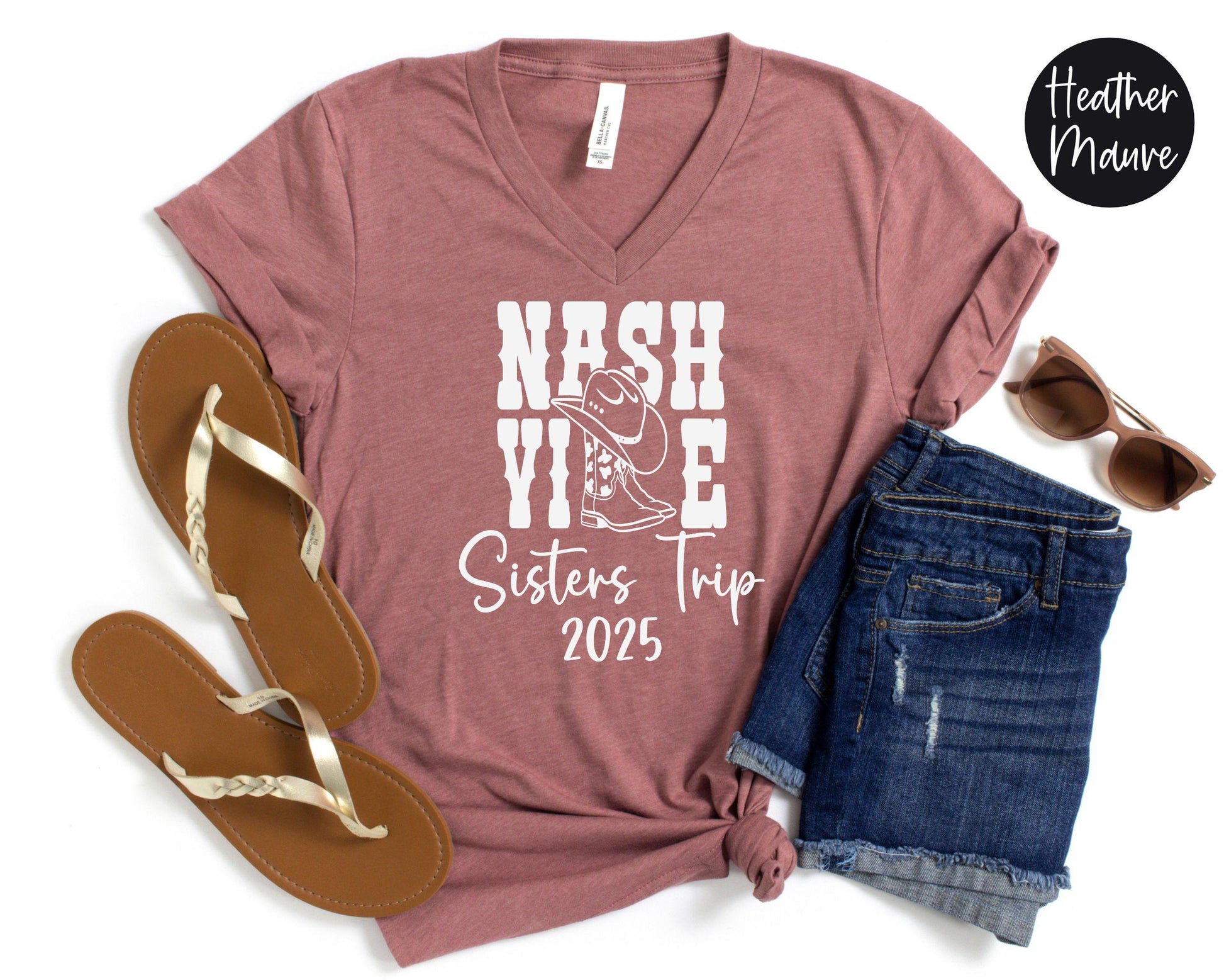 Nashville Boots Sisters Trip 2024 V- Neck Shirt