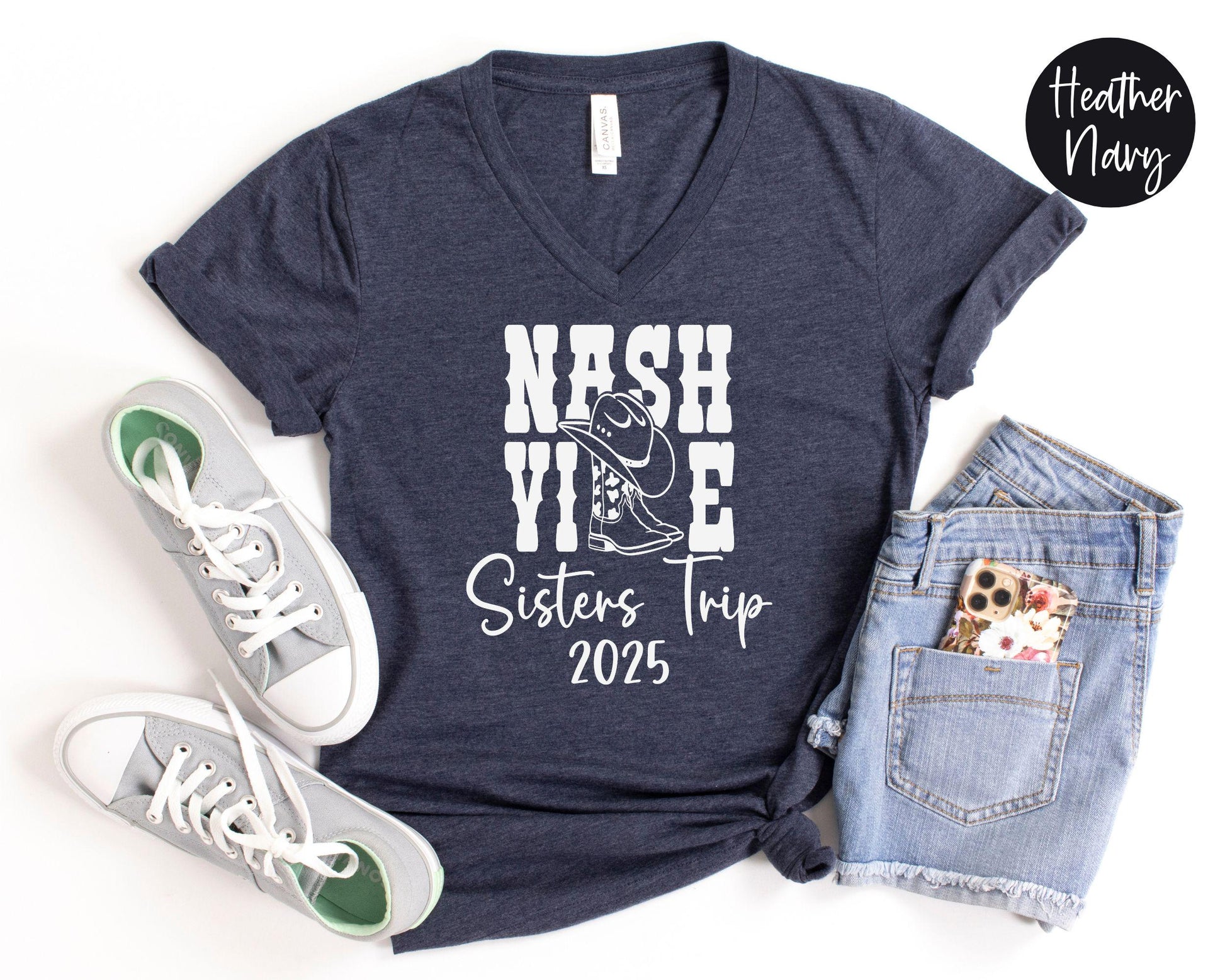 Nashville Boots Sisters Trip 2024 V- Neck Shirt