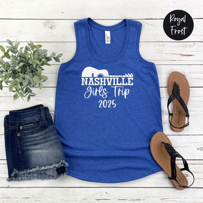 Nashville Girls Trip 2025 Racerback Tank Top, Girls Weekend Getaway, Travel Vacation Tee, Matching Girls Trip Shirts