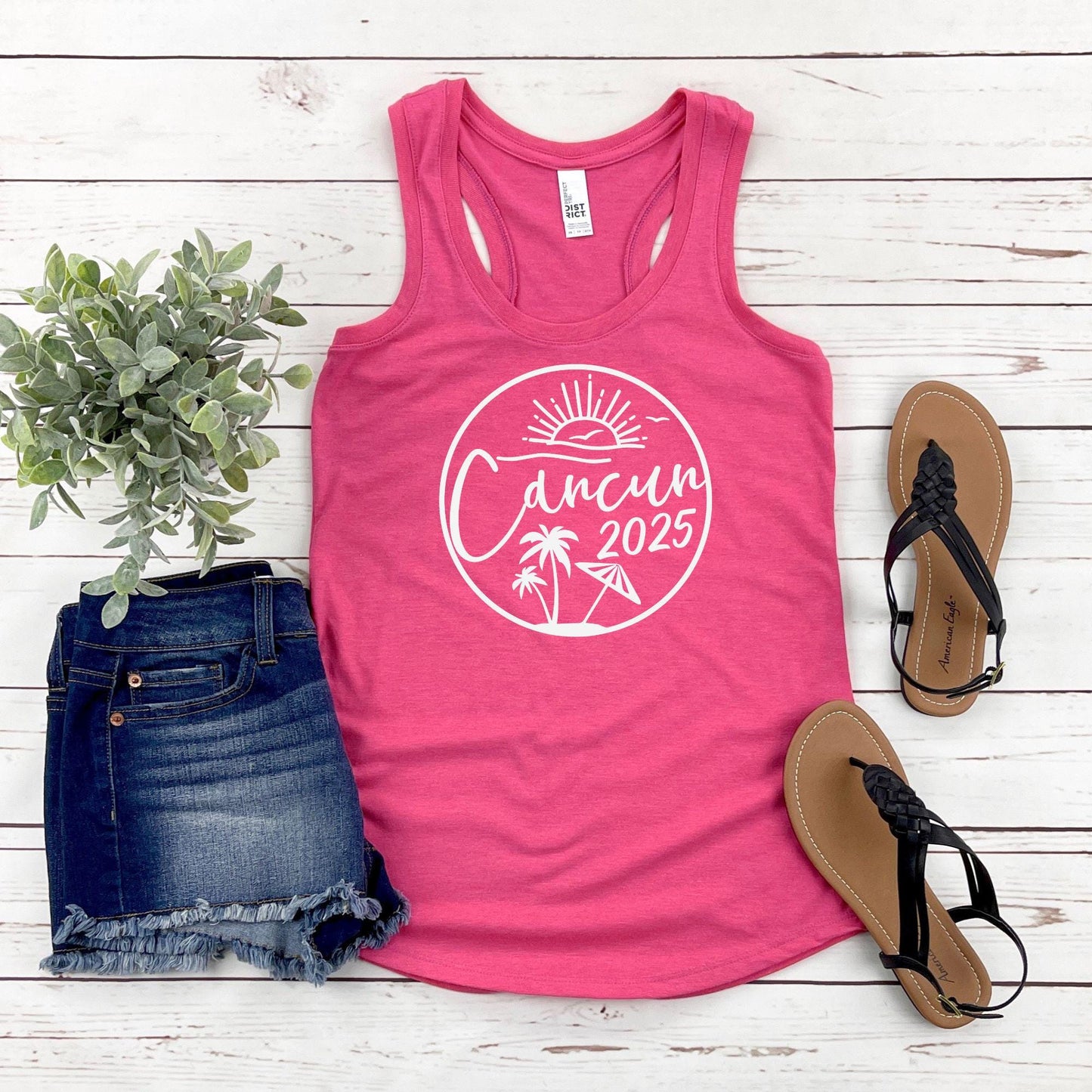 Cancun 2025 Racerback Tank Top, Girls Trip Shirt, Family Trip Tanks, Cancun Mexico Vacation, Travel Vacation Tee, Matching Trip shirts