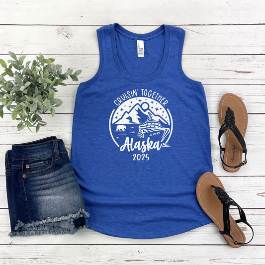 Cruisin' Together Alaska 2025 Racerback Tank Top, Sisters Trip, Girls Trip Shirt, Family Vacation Trip Tee, Matching tanks, Cruise Shirts