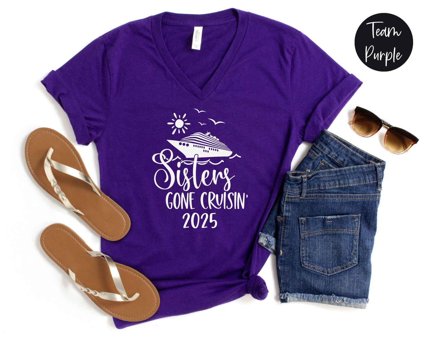 Sisters Gone Cruisin' 2024 V-Neck Shirt