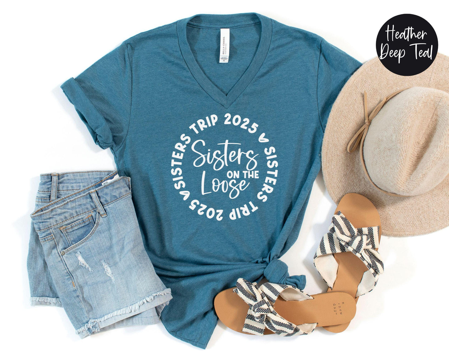 Sisters Trip 2024 Sisters On The Loose V-Neck Shirt