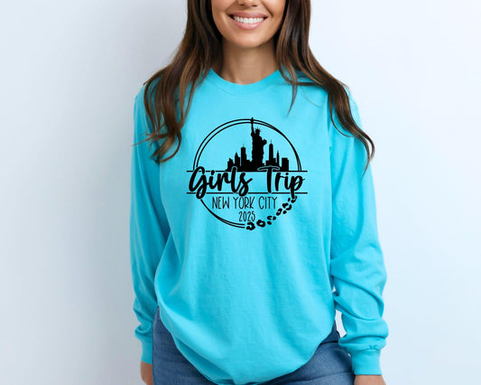 New York City Girls Trip 2025 Long Sleeve Shirt, Girls Weekend Trip Tee, Weekend Getaway, Vacation Matching T-Shirts