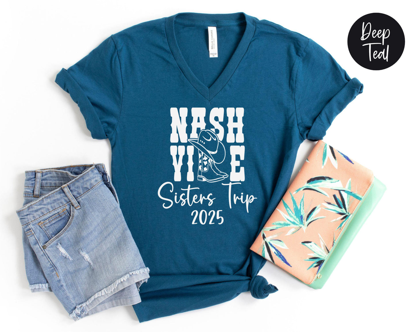 Nashville Boots Sisters Trip 2024 V- Neck Shirt