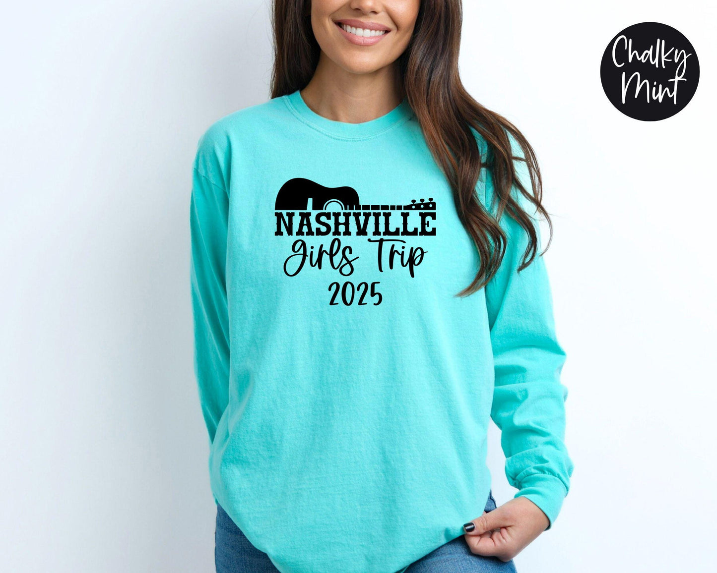 Nashville Girls Trip 2025 Long Sleeve Shirt, Girls Weekend Getaway, Travel Vacation Tee, Matching Girls Trip Shirts