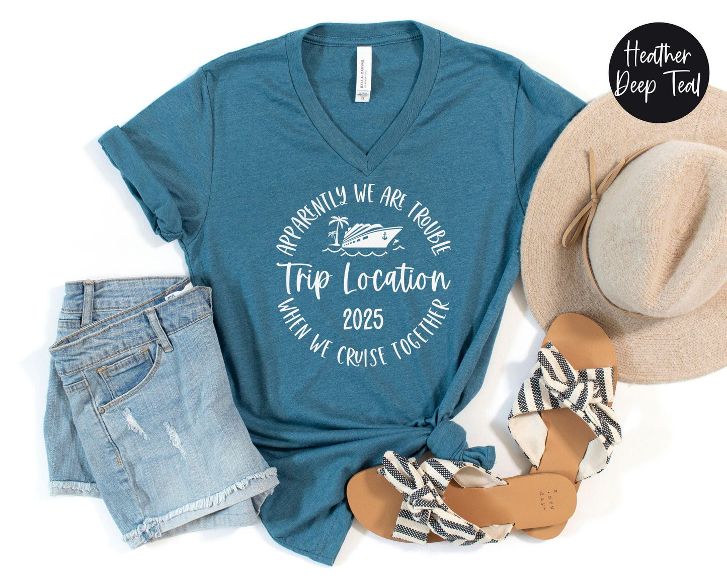 Apparently We Are Trouble When We Cruise Together Destination Trip 2024 V-Neck Shirt