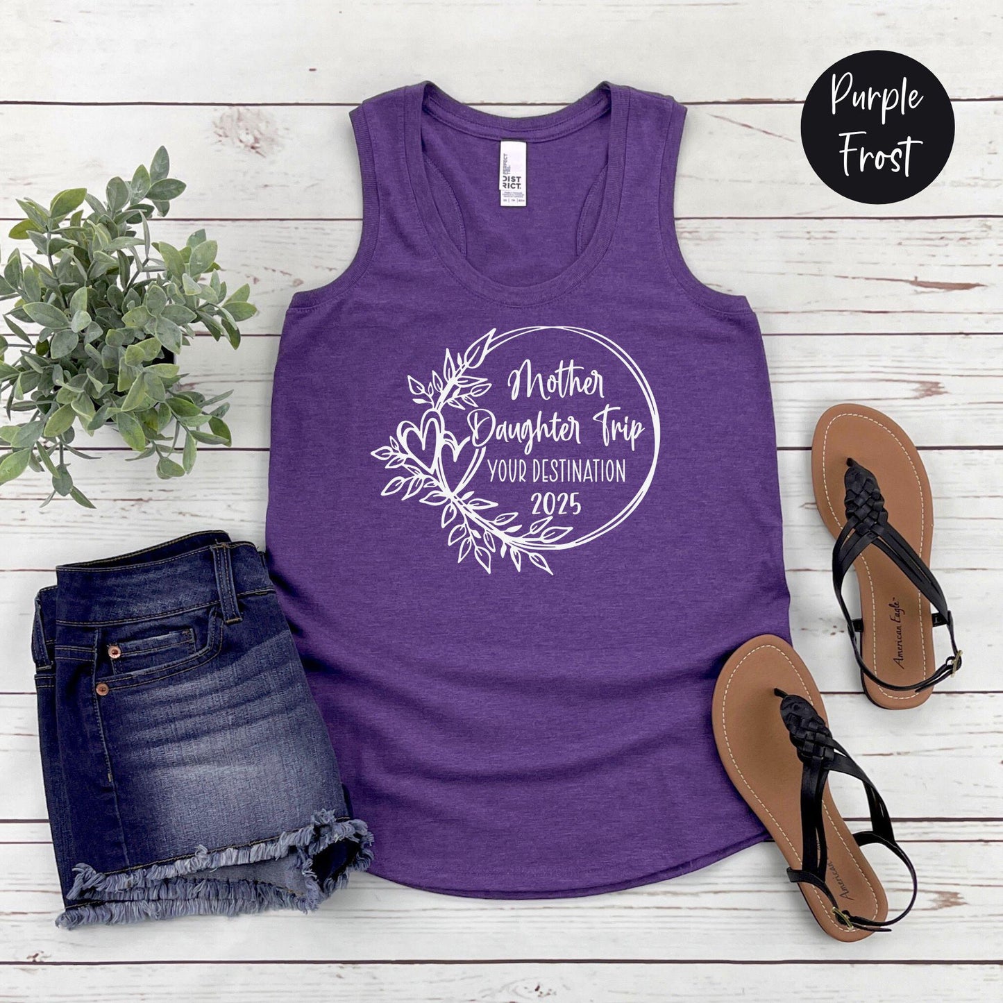 Mother Daughter Trip Destination 2025 Racerback Tank Top, Mother Daughter Trip Custom Tee, Travel Vacation Tee, Matching Trip Shirts