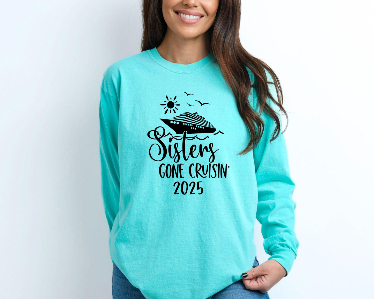 Sisters Gone Cruisin' 2025 Long Sleeve Shirt, Cruise Trip Shirt, Matching Cruise Sisters Trip Shirts, Travel Vacation Tees