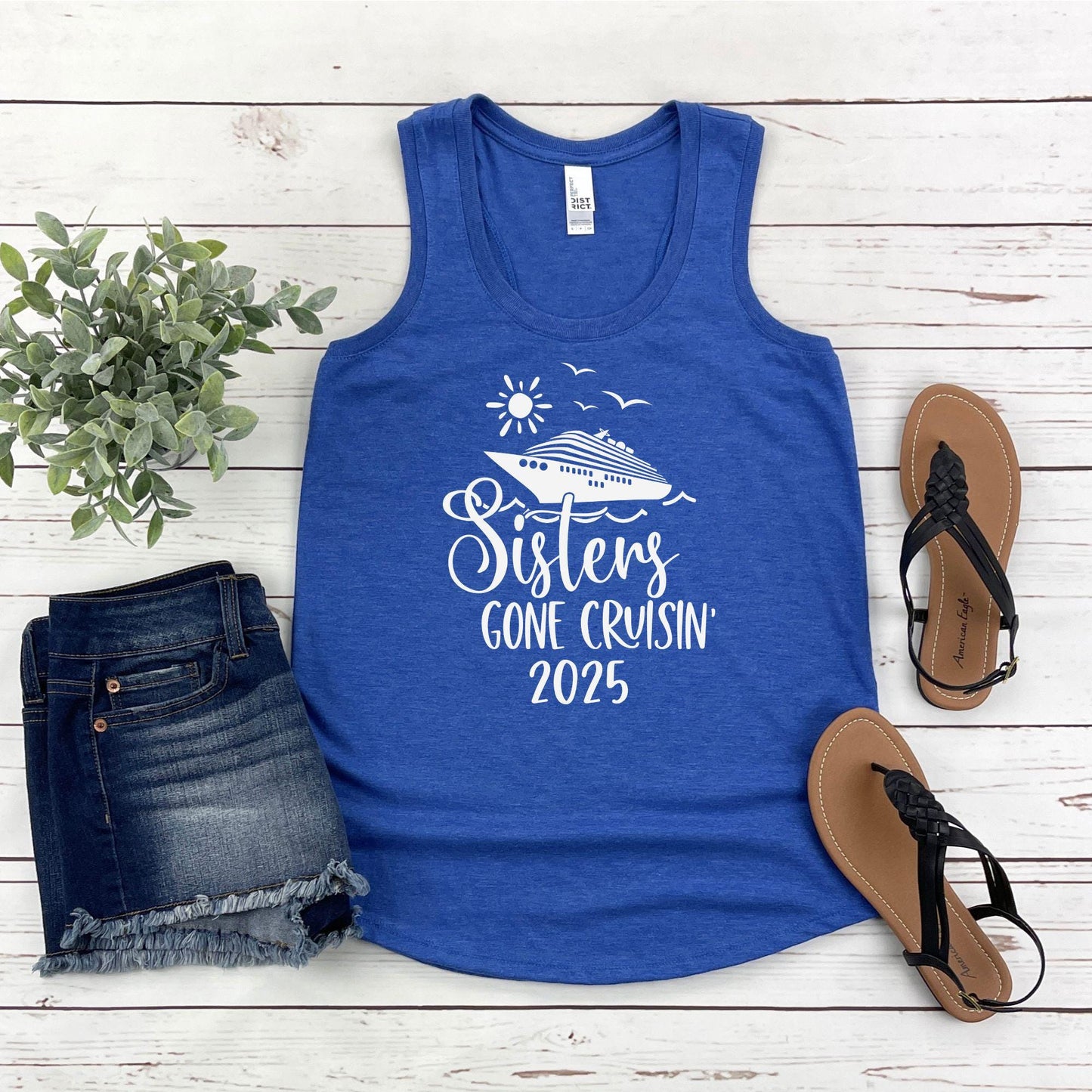 Sisters Gone Cruisin' 2025 Racerback Tank Top, Crazy Sisters Weekend, Travel Vacation Tee, Matching shirts